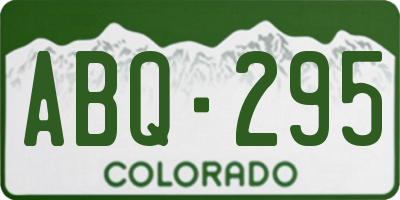 CO license plate ABQ295