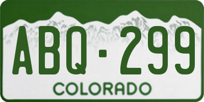 CO license plate ABQ299