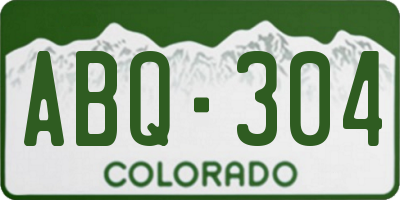 CO license plate ABQ304