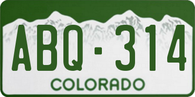 CO license plate ABQ314