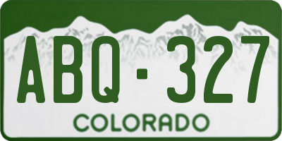 CO license plate ABQ327
