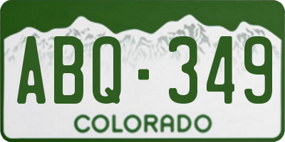 CO license plate ABQ349