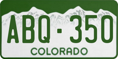 CO license plate ABQ350