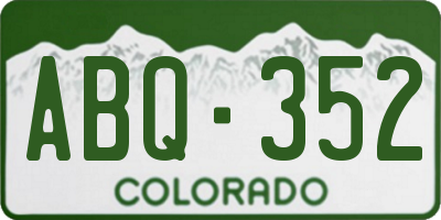 CO license plate ABQ352