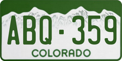 CO license plate ABQ359