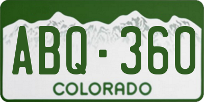 CO license plate ABQ360