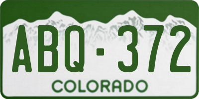 CO license plate ABQ372