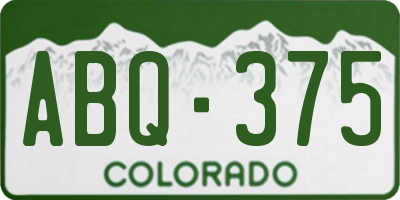 CO license plate ABQ375