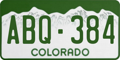 CO license plate ABQ384