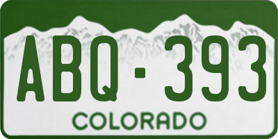 CO license plate ABQ393