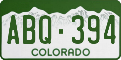 CO license plate ABQ394