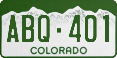 CO license plate ABQ401
