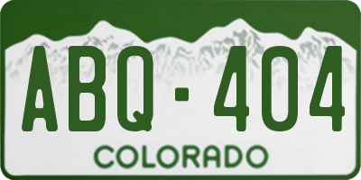 CO license plate ABQ404