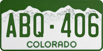 CO license plate ABQ406