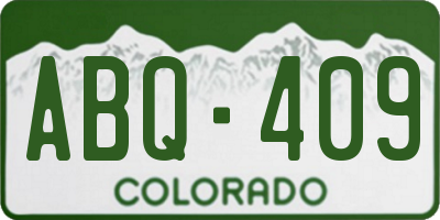 CO license plate ABQ409