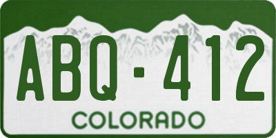 CO license plate ABQ412