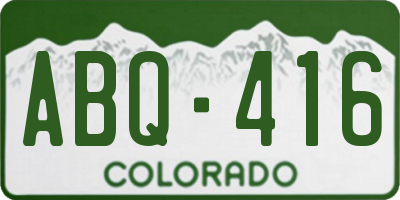 CO license plate ABQ416