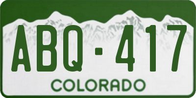 CO license plate ABQ417