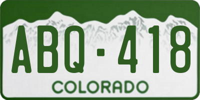 CO license plate ABQ418