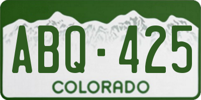 CO license plate ABQ425