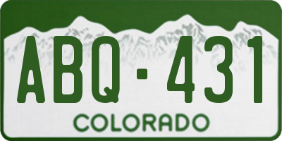 CO license plate ABQ431