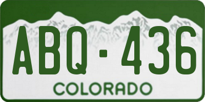 CO license plate ABQ436