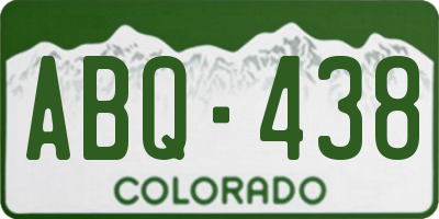 CO license plate ABQ438