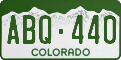 CO license plate ABQ440
