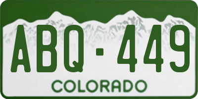 CO license plate ABQ449