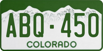 CO license plate ABQ450