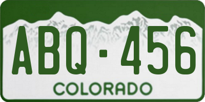 CO license plate ABQ456