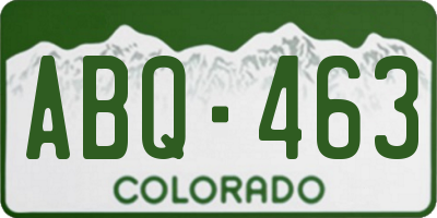 CO license plate ABQ463