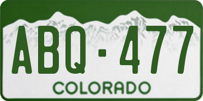CO license plate ABQ477
