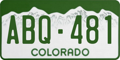 CO license plate ABQ481