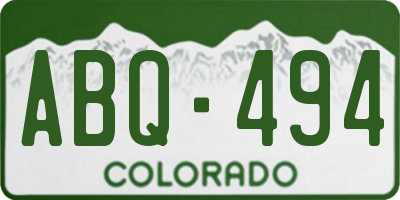CO license plate ABQ494