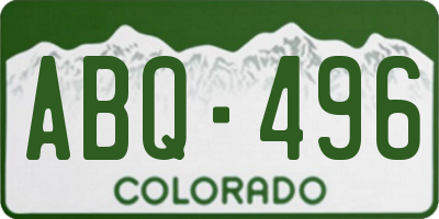 CO license plate ABQ496
