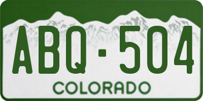 CO license plate ABQ504