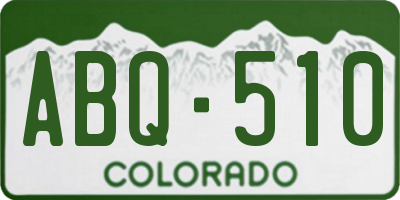 CO license plate ABQ510