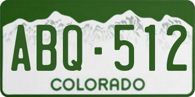 CO license plate ABQ512