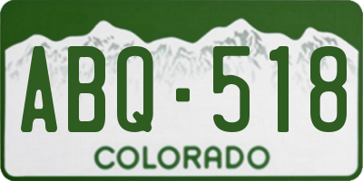 CO license plate ABQ518