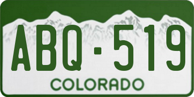 CO license plate ABQ519