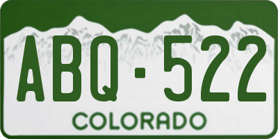 CO license plate ABQ522