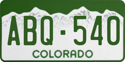CO license plate ABQ540