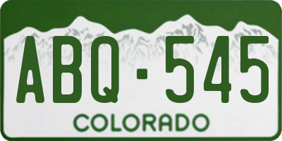 CO license plate ABQ545