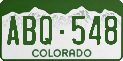 CO license plate ABQ548