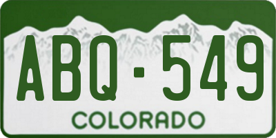 CO license plate ABQ549