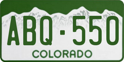 CO license plate ABQ550