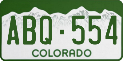 CO license plate ABQ554