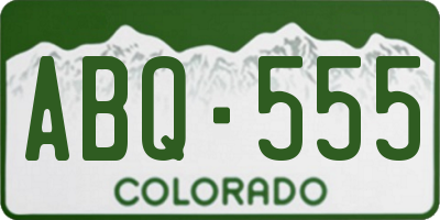 CO license plate ABQ555