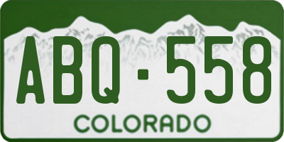 CO license plate ABQ558